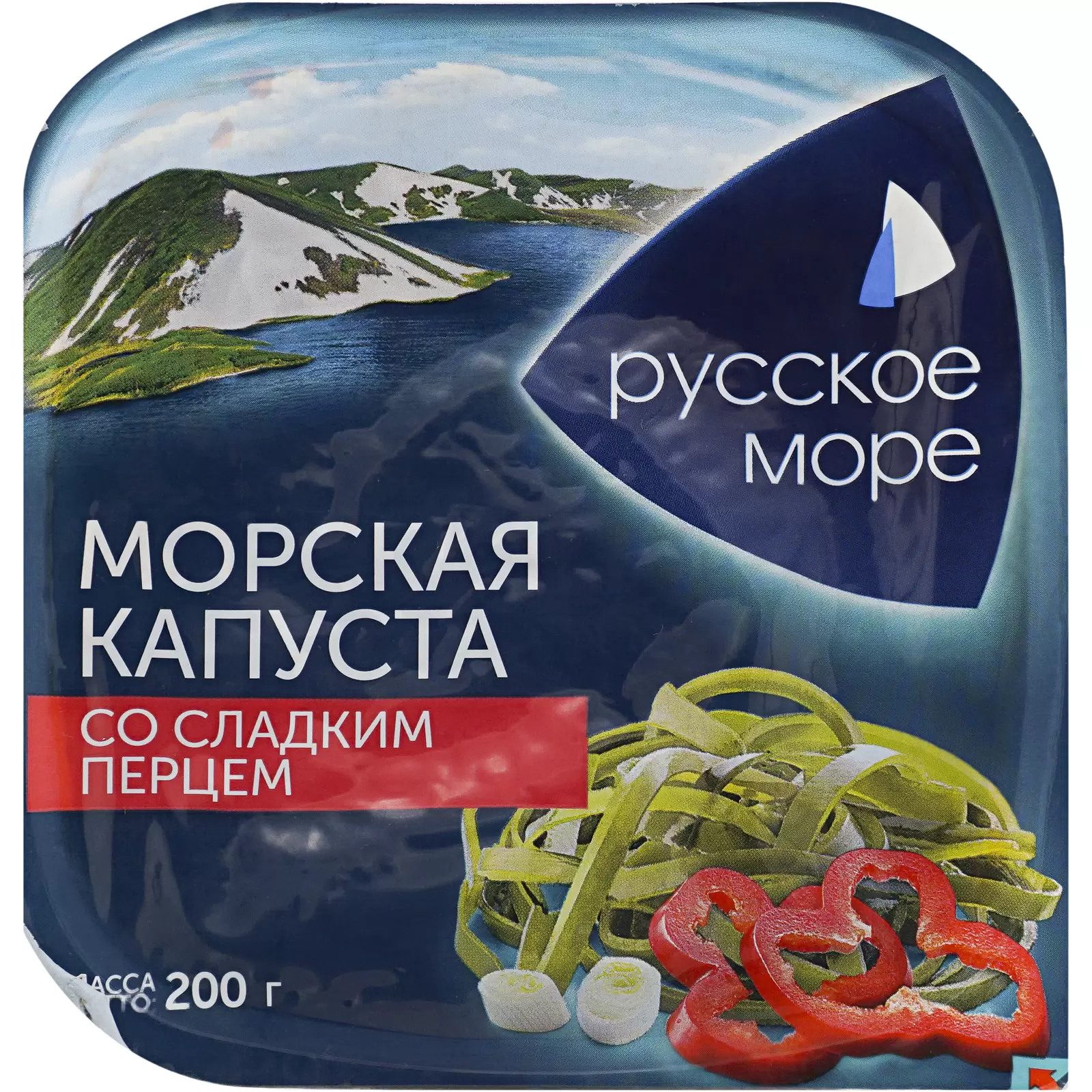 [4605561006940] Капуста морская маринованная с луком и сладким перцем 200 г 1/6 "Русское море"