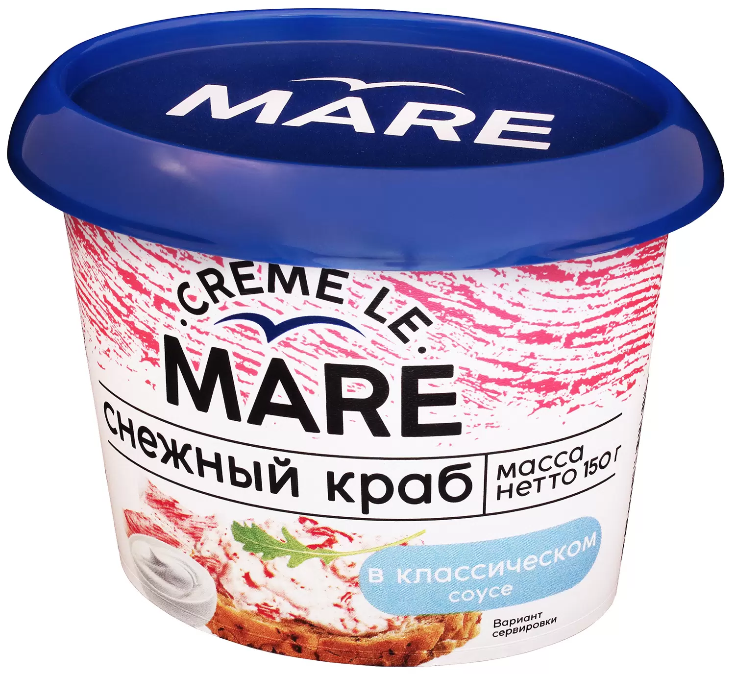 [4607010739232] Крабовое мясо имитация "Снежный краб в классическом соусе" 150 г 1/6  MARE  ТМ ББ