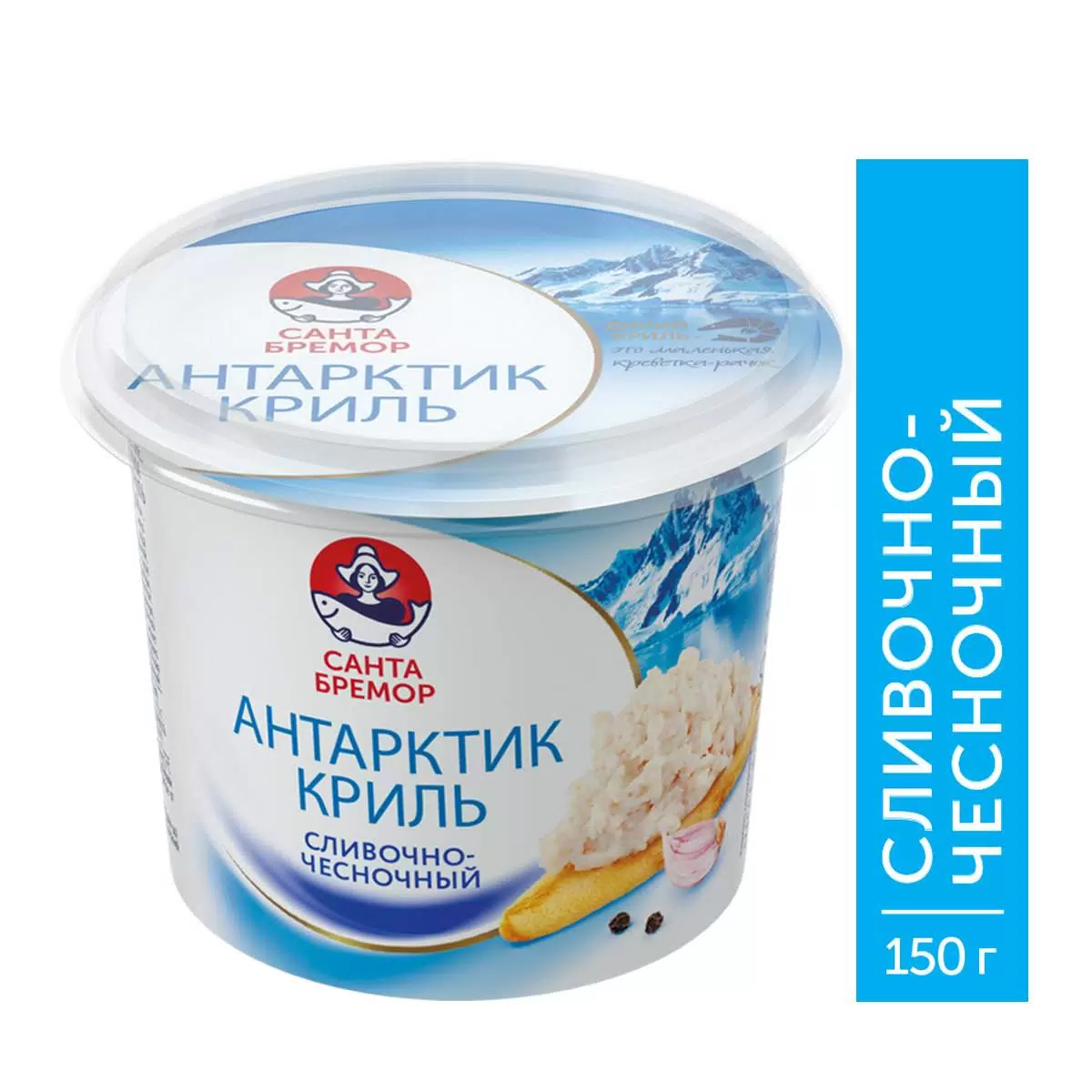 [4810168035808] Паста из морепродуктов Антарктик-Криль сливочно-чесночный" 150г 1/6