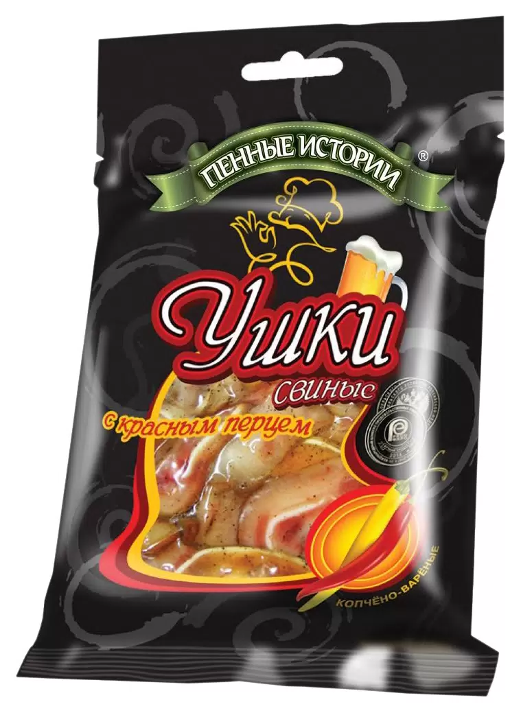 [4620046020112] Ушки свиные в/к с горчицей 90 гр. 1/30