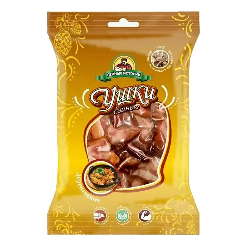 [4620046022208] Ушки свиные в/к с красным перцем 80 гр. 1/30