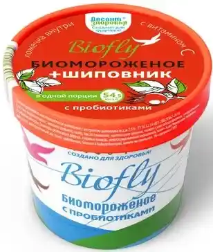 Биомороженое "BIOfly+Шиповник" кислом. ванильное с эстр.шиповника 45г бум.стак.1/20