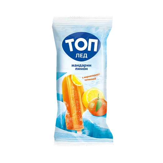 Мороженое " ТОП Мандарин Лимон" сладкий пищевой лед  фруктовый 70г 1/56