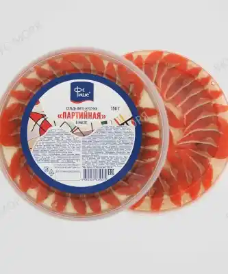 Сельдь филе-кусочки в масле "Партийная" 150 г 1/8