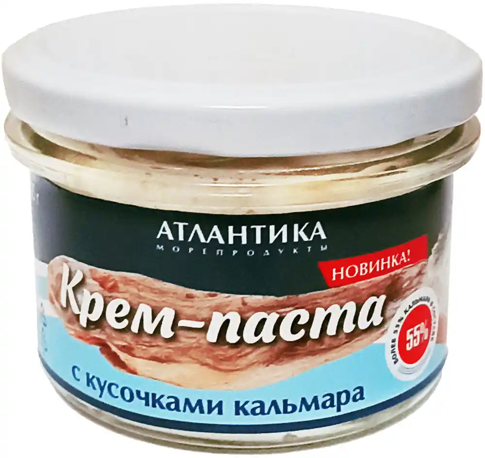 [4607095505692] Крем-паста из кальмара т/о рубленого г/к150г Атлантика 1/6
