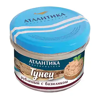 Крем-паста из тунца обыкновенного рубленого г/к с базиликом 150г Атлантика 1/6